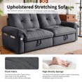 thumbnail image 3 of avobird 77.2'' Pull Out Sofa Bed, Pre-Assembled Sleeper Sofa Bed with USB Charging Ports and Side Pocket, 3 in 1 Velvet Sofa for Living Room, Gray, 3 of 7