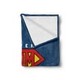 thumbnail image 2 of Mothers Day Soft Flannel Fleece Throw Blanket, Super Mom Iconic Cartoon Shield Fantasy Hero Funny Comic, Cozy Plush for Indoor and Outdoor Use, 70" x 90", Navy Blue Vermilion, by Ambesonne, 2 of 5