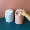 thumbnail image 4 of Pink or White Mini Desktop Trash Can with Removable Lid Small Waste Bin for Bedroom Office and Makeup Vanity 2 Liter Capacity Compact Garbage Can, 4 of 7
