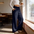 thumbnail image 6 of YODETEY Women's Drawstring High Waisted Wide Leg Sweatpants with Pockets,Women’s Navy,Size S-2XL, 6 of 9