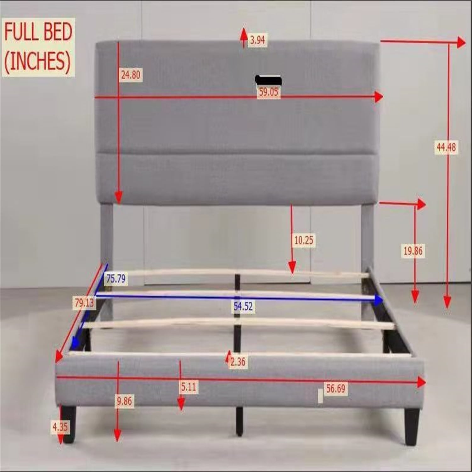 Kepooman Full Upholstered Platform Bed Frame with Headboard, Modern Classic Fabric Bed Frame, No Box Spring Needed, Easy Assembly, Light Gray Kepooman Full Upholstered Platform Bed Frame with Headboard, Modern Classic Fabric Bed Frame, No Box Spring Needed, Easy Assembly, Light Gray