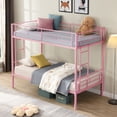 thumbnail image 3 of Miekor Furniture Metal Bunk Bed Pink Twin Over Twin 1415, 3 of 11