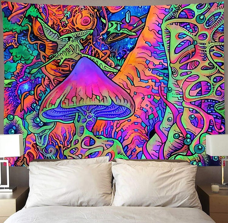 Art Psychedlic Mandala Wall Tapestry Hippie Flower Wall Hanging Blanket Decor 