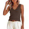 thumbnail image 2 of Lumtrix Women Summer Tank Tops 2026 Basic Sleeveless V Neck Lightweight Knit Sweater Vest Beach Vacation Going Out Shirts Coffee One Size, 2 of 6