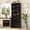 Black, variant on Homieasy 80'' Tall Pantry Storage Cabinet with Glass Doors, 6-Tier Floor Standing Cupboard with Adjustable Shelves for Kitchen, Dining Room, Wash Gray