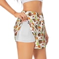 thumbnail image 1 of Balery Holiday Thanksgiving Turkey Pantalones cortos deportivos para mujer con forro y dos bolsillos, elásticos, para entrenamiento, gimnasio, yoga-Large, 1 of 7