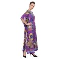 thumbnail image 4 of Miss Lavish London Kaftans for Women Casual Ladies Long Kimono Maxi Style Dress in One Size, Purple, 4 of 6