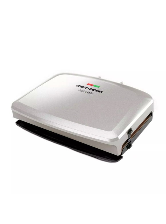 George Foreman Rapid Series 5-Serving Indoor Grill and Panini Press-Silver/Gold