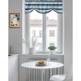 thumbnail image 5 of Turquoise and Tie Up Valances Curtain, Adjustable Kitchen Dark Blue Stripes Minimalist Modern Geometric Valances for Windows Decor, Rod Pocket Short Curtains Set for Bedroom/Bathroom, 42"x12", 5 of 8