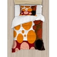 thumbnail image 1 of Geometric Duvet Cover Set Twin Size, Vibrant Tone Brush Stroked Circles and Ink Splashed Spots on Grungy Backdrop, Decorative 2 Piece Bedding Set with 1 Pillow Sham, Multicolor, by Ambesonne, 1 of 3