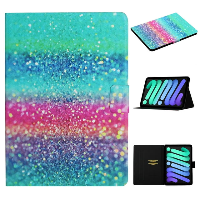 for iPad 10.9" (2022) 10th Generation Flip Leather Case with Fashion Pattern Card Slots Kickstand Shockproof Scratch Resistant Slim Case For iPad 10th 2022,F