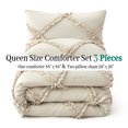 thumbnail image 6 of Comforter Set Queen Size Bedding – 3 Piece Farmhouse Bedding Set Ruffle & Lightweight Comforter and Pillow Case Vintage Bedding for Bedroom as Home Bed set Boho Chic Comforter for Luxury Comfort, 6 of 9