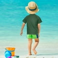 thumbnail image 4 of FORMRS Boys Rash Guard Short Sleeves Swim Shirt Quick Dry UPF 50+ Sun Protection, Sizes 3-12T, Beige Abstract, 4 of 6