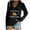Black, variant on Womens Shirts Tops Pumpkin And Letter V Neck Print Long Sleeve Womens T Shirts,Black,L