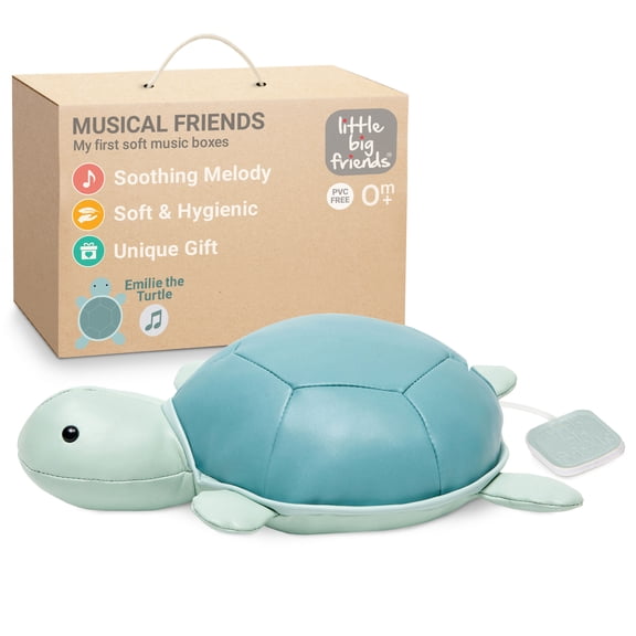 Musical Animals - Emilie the Turtle Pull-String Music Box Plush Toy for Babies and Toddlers