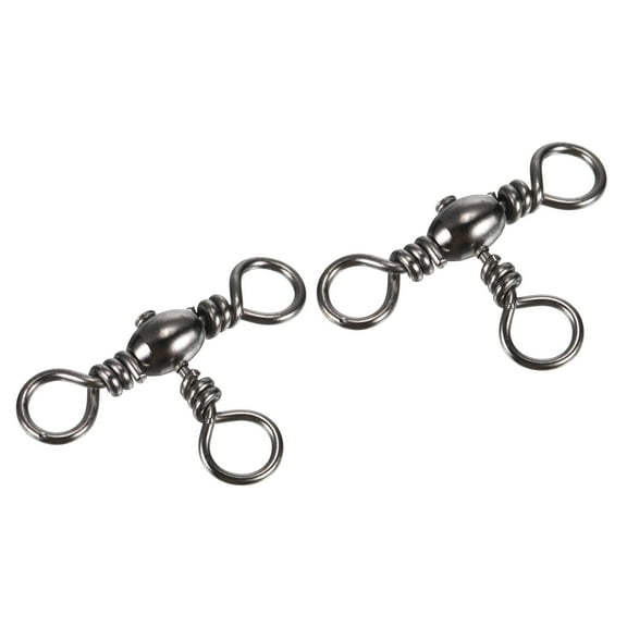 3 Way Swivel, 59lb Copper Cross Line Barrel Terminal Tackle, Black 60 Pack