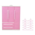 thumbnail image 2 of Armario para muñecas, organizador de ropa para muñecas, regalo de cumpleaños, bonitos regalos decorativos de Valentín para niños con 10 perchas Estilo A, 2 of 8