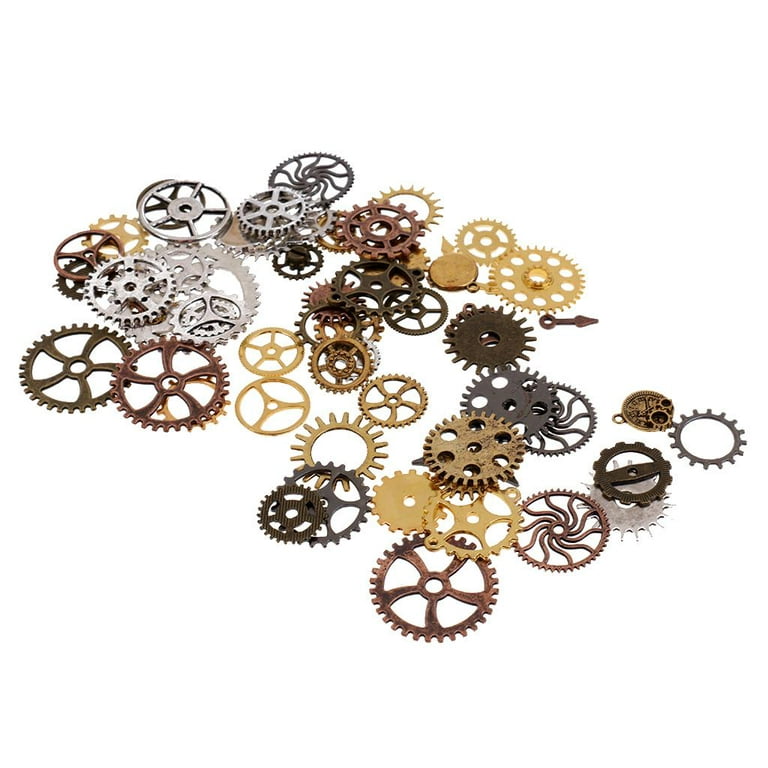 50g 100g Mixed Antique Steampunk Cogs & Gears Charms DIY Pendant