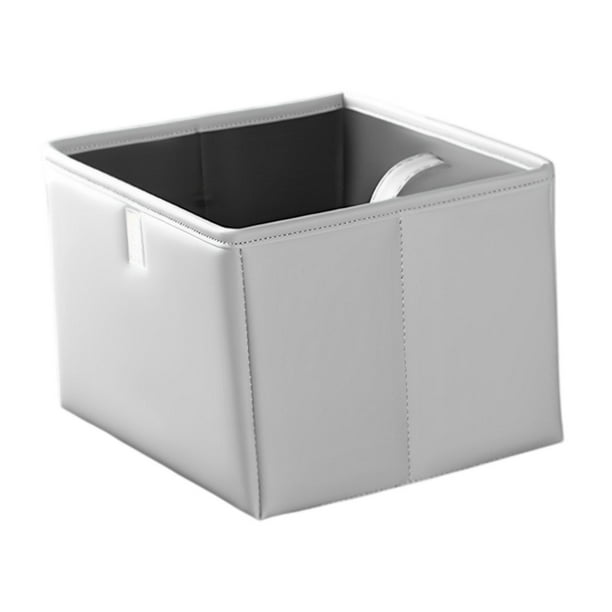 Papelera plegable para coche, de piel sintética, resistente al desgaste, multifuncional, ahorradora de espacio. Blanco