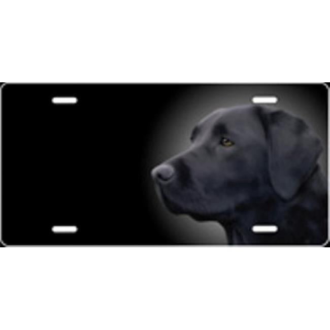 212 Main T3333Z 6 x 12 in. Black Lab Airbrush License Plate, Free