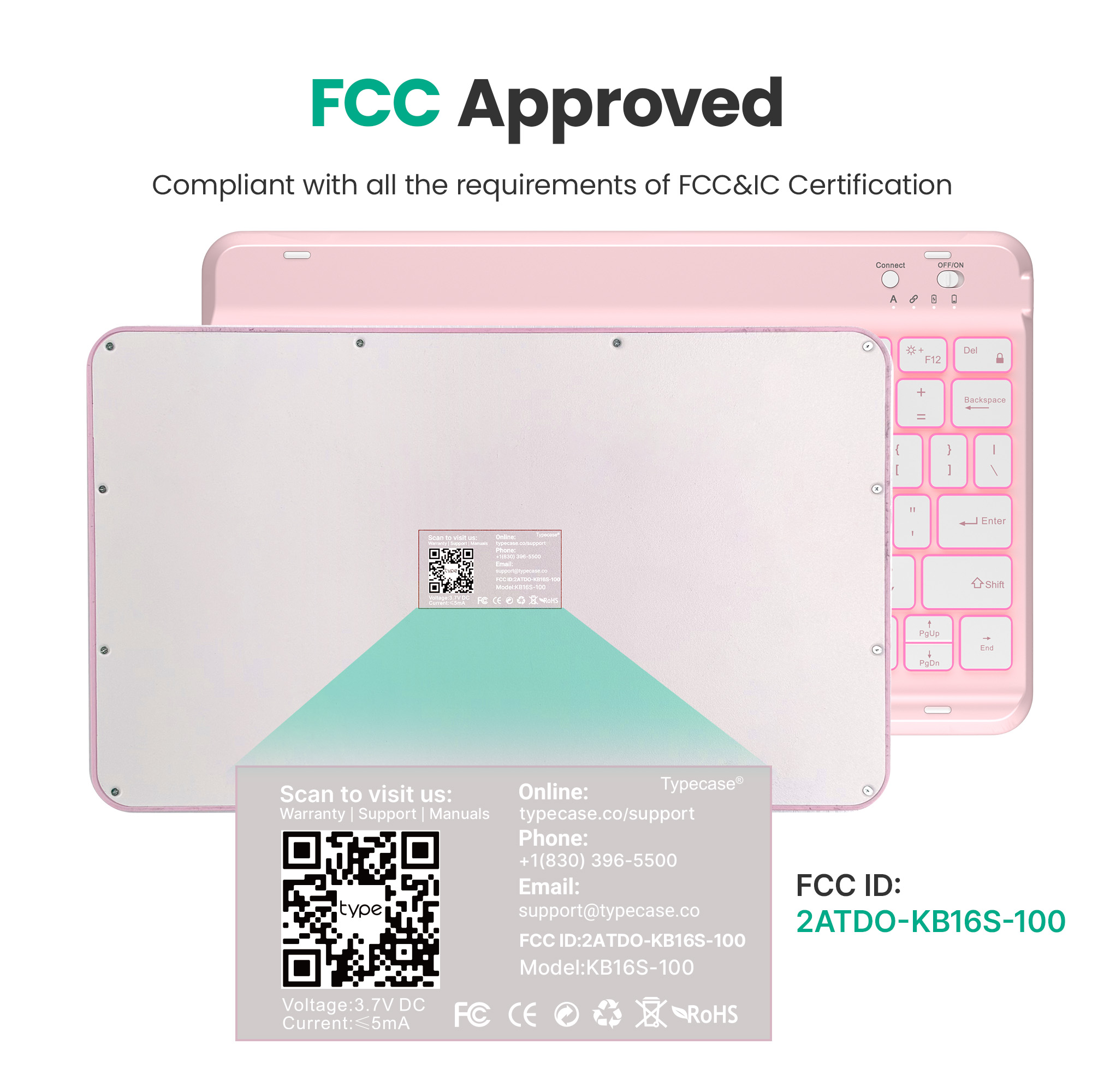 Typecase iPad 11th/10th Gen Keyboard Case, Pink photo 8