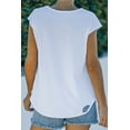 thumbnail image 1 of ABPHQTO Camiseta blanca con recortes y estampado de tía para mujer, 1 of 5