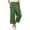 Green, variant on Sakmal Cotton Linen Women's Capri Palazzo Pants Boho Wide Leg Pants Fashion Business Casual Floral Women's Capris L