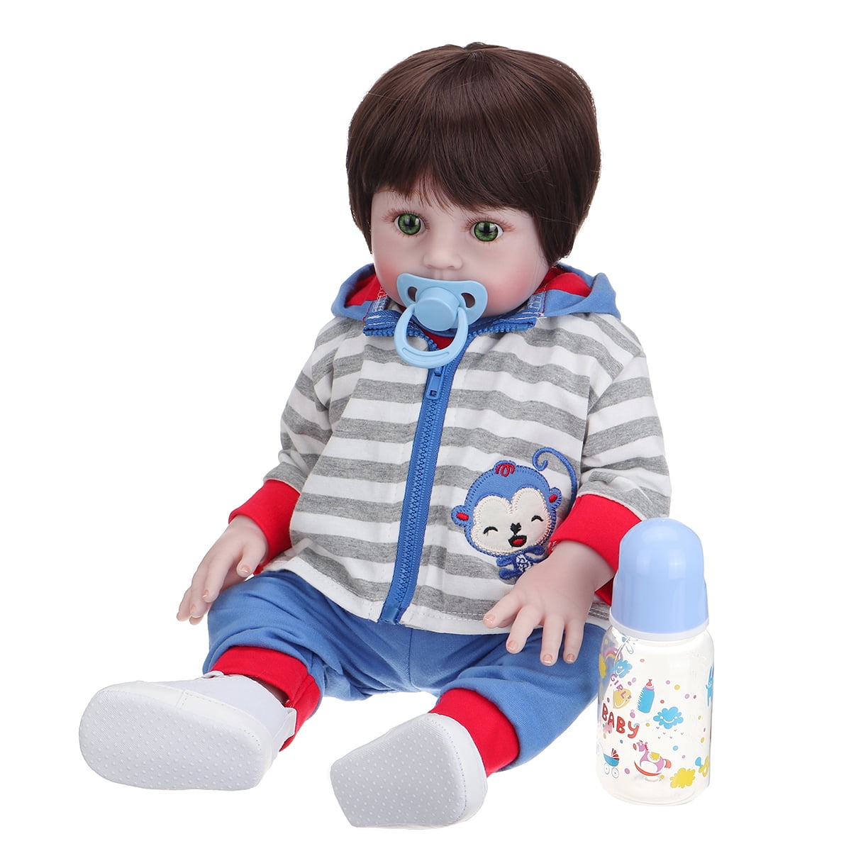 19inch Baby Doll Soft Silicone Vinyl Lovely Lifelike Cute Baby Boy Toy ...