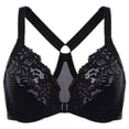 thumbnail image 1 of Sostén DELMIRA Talla Grande 46DD con Cierre Frontal, Encaje y Espalda Deportiva Negro, 1 of 7