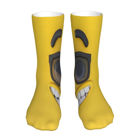 Gaeub Smiling With Sunglasses Print Sports Socks,No Heel Casual Mid-Tube Socks,Crew Socks for Women and Man For Trouser, Dress, Business
