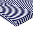 thumbnail image 2 of Ambesonne Geometric Fitted Sheet, Geometrical Triangle, Twin Size, Dark Blue and White, 2 of 3