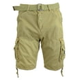 thumbnail image 1 of Mens Cargo Shorts Belted Cotton Twill Flat Front Washed Utility Pockets, 1 of 4