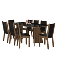 thumbnail image 1 of Juego de Comedor con Mesa y 8 Sillas Madesa Justine Marrón/Negro, 1 of 9