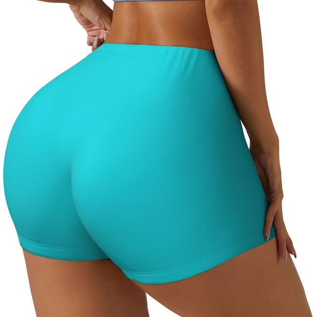 Fotbe Aqua Shorts Sin Costuras – Shorts Deportivos de Cintura Alta para Mujer, Elásticos para Gimnasio, Yoga, Running o Ciclismo-Large