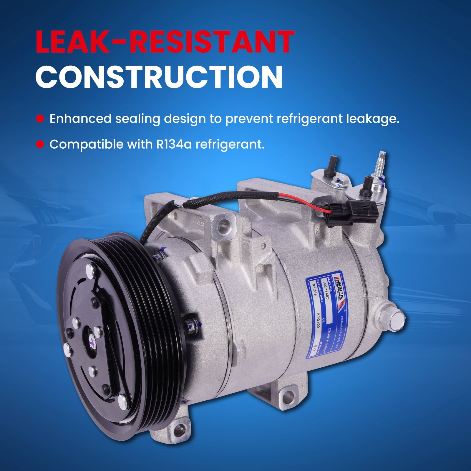 MOCA AUTOPARTS New AC Compressor w/ Clutch DKS17D Fit for 2008-2013 & 2016 Nissan Rogue 2.5L & 2014-2015 Nissan Rogue Select 2.5L & 2008-2009 Nissan Cabstar 2.5L