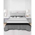 thumbnail image 3 of Black Stripe Queen Size Down Alternative Comforter, Lightweight Comforter Quilt Bedding Set with Pillow Shams Modern Rustic Horizontal Black Striped All Seasons Bed Comforter Duvet Insert 90"x96", 3 of 7
