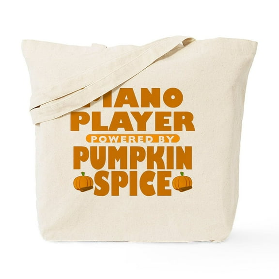 CafePress - Piano Player Powered By Pumpkin Spice Tote Bag - Unisex Canvas Tote Bag, Beige, 1-Piece