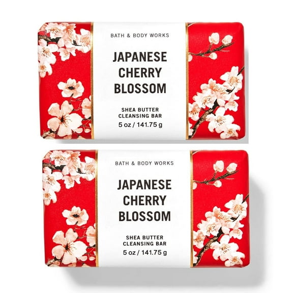 2 Pack Bath and Body Works JAPANESE CHERRY BLOSSOM Shea Butter Cleansing Bar 4.2 oz