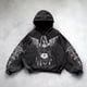 thumbnail image 5 of Sudadera con capucha y cremallera con estampado de letras de hip hop callejero retro de los años 90 para hombres y mujeres, sudadera holgada nueva con capucha Y2K Harajuku Punk Gothic, 5 of 5