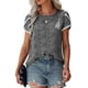 thumbnail image 5 of Jumpingount Camiseta de mujer suelta Casual impresa camisa transpirable senderismo blusa diario Top ropa de moda negro blanco punto S Type3 NO3 Jumpingount CBP233906, 5 of 6