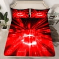 thumbnail image 2 of Erosebridal Plaid Grid Bed Sheets King,Geometric Checkerd King Sheet Sets,Futuristic Cubes Sheet Set King,Breathable Geometric Bedroom Decor,4pcs, 2 of 7