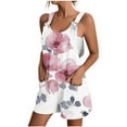 thumbnail image 2 of Aueoeo Womens Jumpsuits Casual, Rompers & Overalls Short Casual Loose Jumpsuits for Women Summer Comfortable Jumpsuits with Pockets On Clearance, 2 of 5
