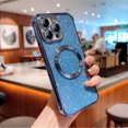 thumbnail image 5 of Magnetic Case for iPhone 12 Pro Clear Glitter Case, [Compatible with MagSafe Wireless Charging] Non-Yellowing Sparkle Shining Case for Women Girls, Rugged Shockproof Phone Case,Blue, 5 of 7