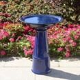 thumbnail image 1 of Ceramic Birdbath Outdoor Contempory Design Blue Tranquility, 1 of 5