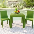 thumbnail image 2 of LeisureMod Modern Weave Mace Indoor Outdoor Dining Chair in Green Set of 2, 2 of 7