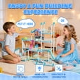 thumbnail image 5 of JoyStone Dollhouse with Warm Light, Pretend Play 14 Rooms DIY Playhouse, Kids Doll House with 2 Dolls, Creative Gift for Girls, Blue, 5 of 13