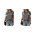 thumbnail image 3 of sweethay Camiseta de mujer, camisa informal estampada, senderismo, compras, viaje, blusa, ropa de diario de verano, Top, ropa femenina, regalos Type10 NO10, 3 of 6