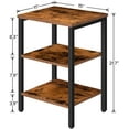 thumbnail image 6 of HOOBRO End Tables Metal Frame Set of 2 Sofa Tables with 3-Layer Storage Shelves Living Room Home Office Rustic Brown BF13BZ01, 6 of 8