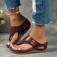thumbnail image 2 of Mostsola Flip Flops with Arch Support for Women 2025 Retro Wedge Sandals Comfortable Dress Shoes, 2 of 3