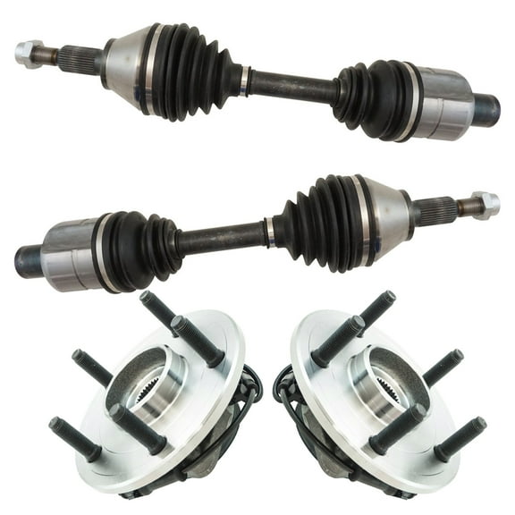 TRQ Front CV Axle Shafts & Wheel Hub Bearing Assemblies Set of 4 for Ram Pickup CSA64112